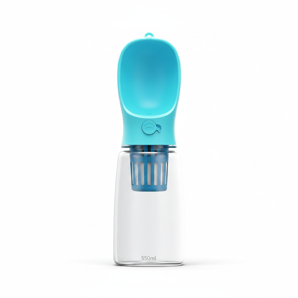 Blue Pet Water Bottle with Filter 550ML